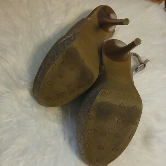 Candie's rose gold glitter high heel platform slingbacks size 6.5 - Picture 4 of 7